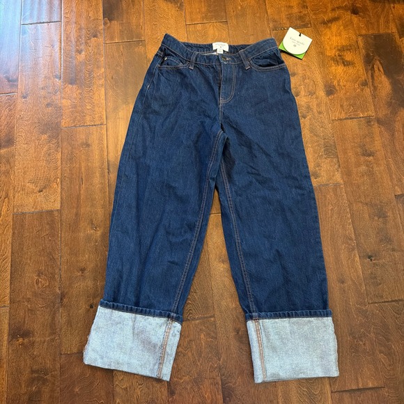 Kate Spade x Target Women's Straight Leg Cuffed Dark Wash Denim Jeans Size 2 - Picture 2 of 9
